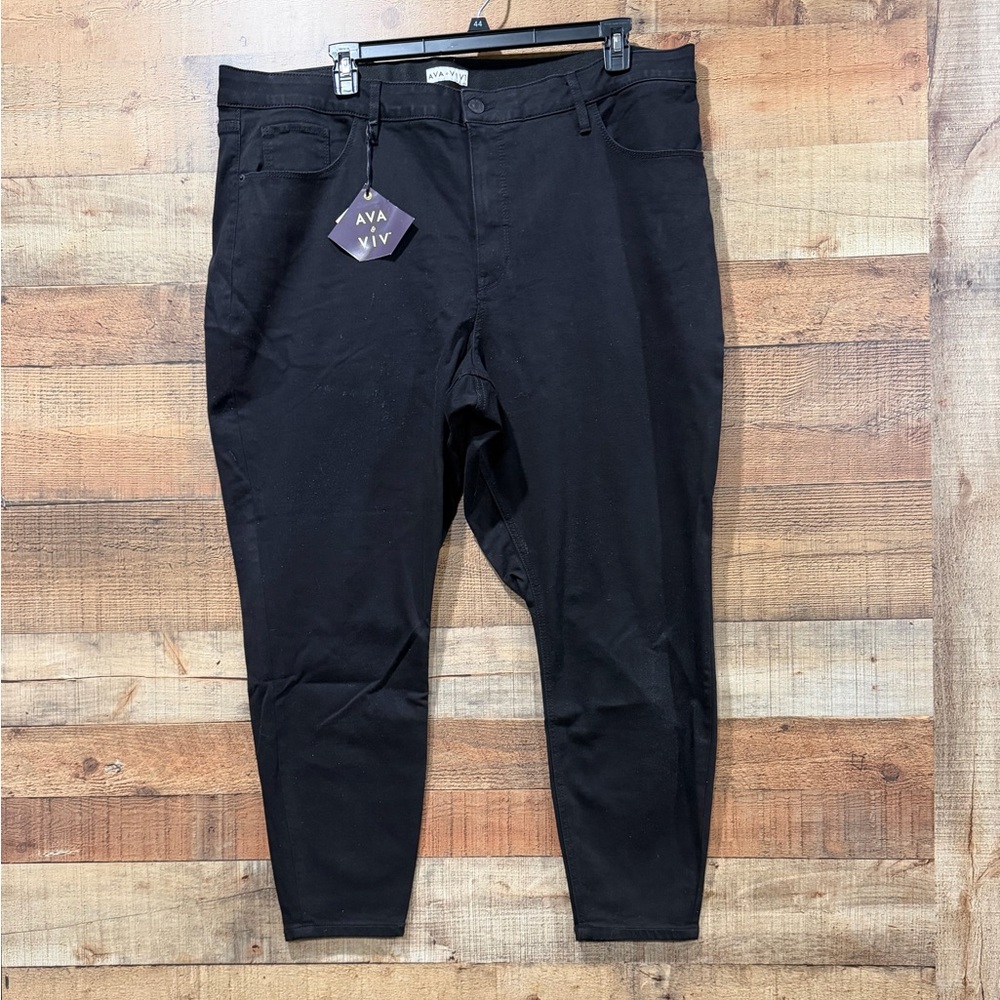 Ava & Viv Classic Black Skinny Jeans Size 26W